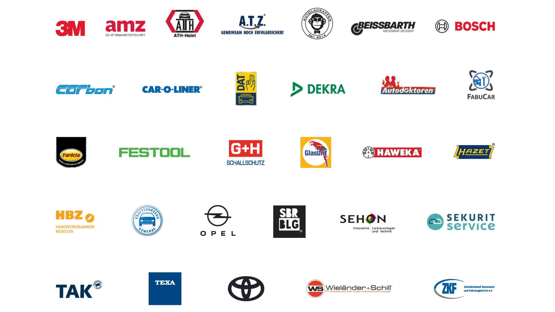 Logos of the workshops companies