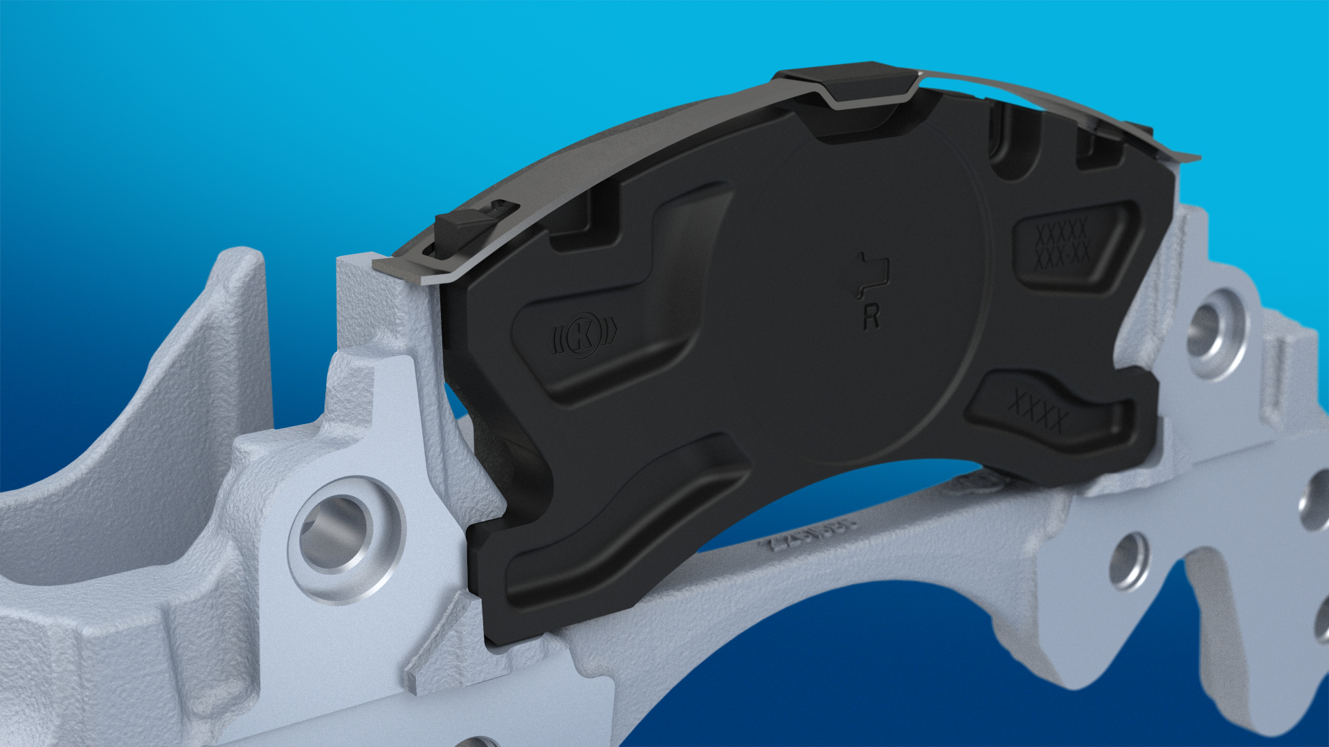 Hooked-in, service-friendly inner brake pad for Trailer Disc Brakes Type SyT7 (NexTT)