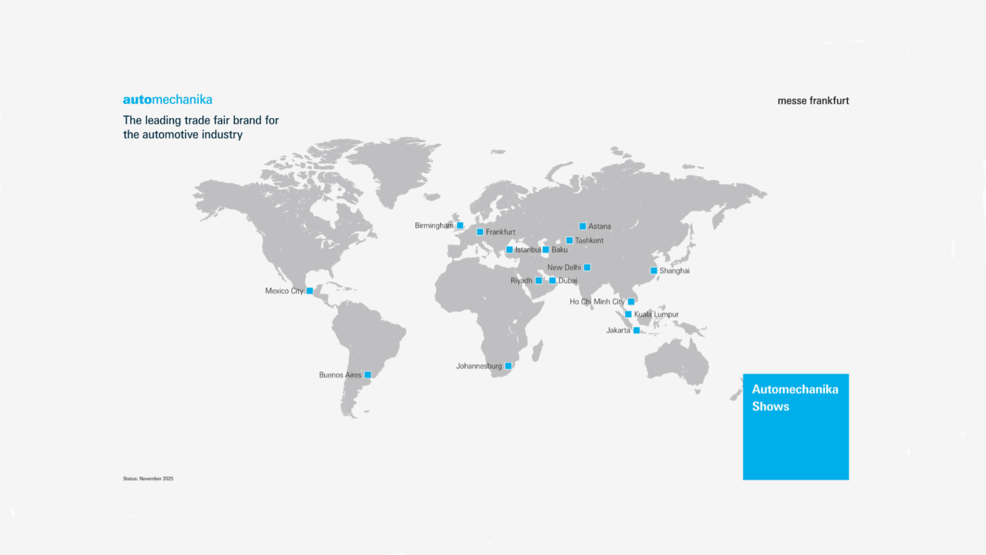 Automechanika Weltkarte