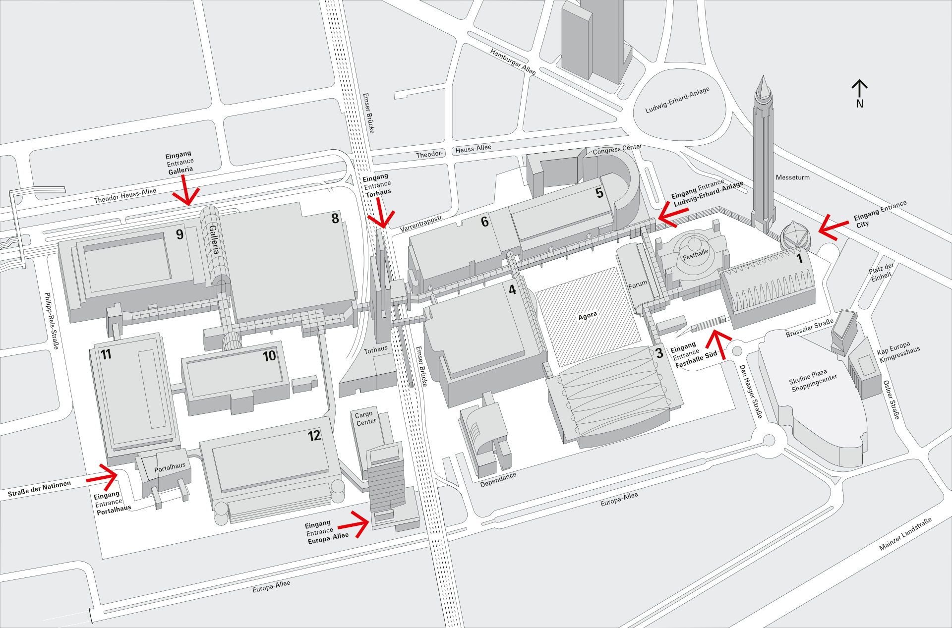 Lageplan Eingang Messe Frankfurt